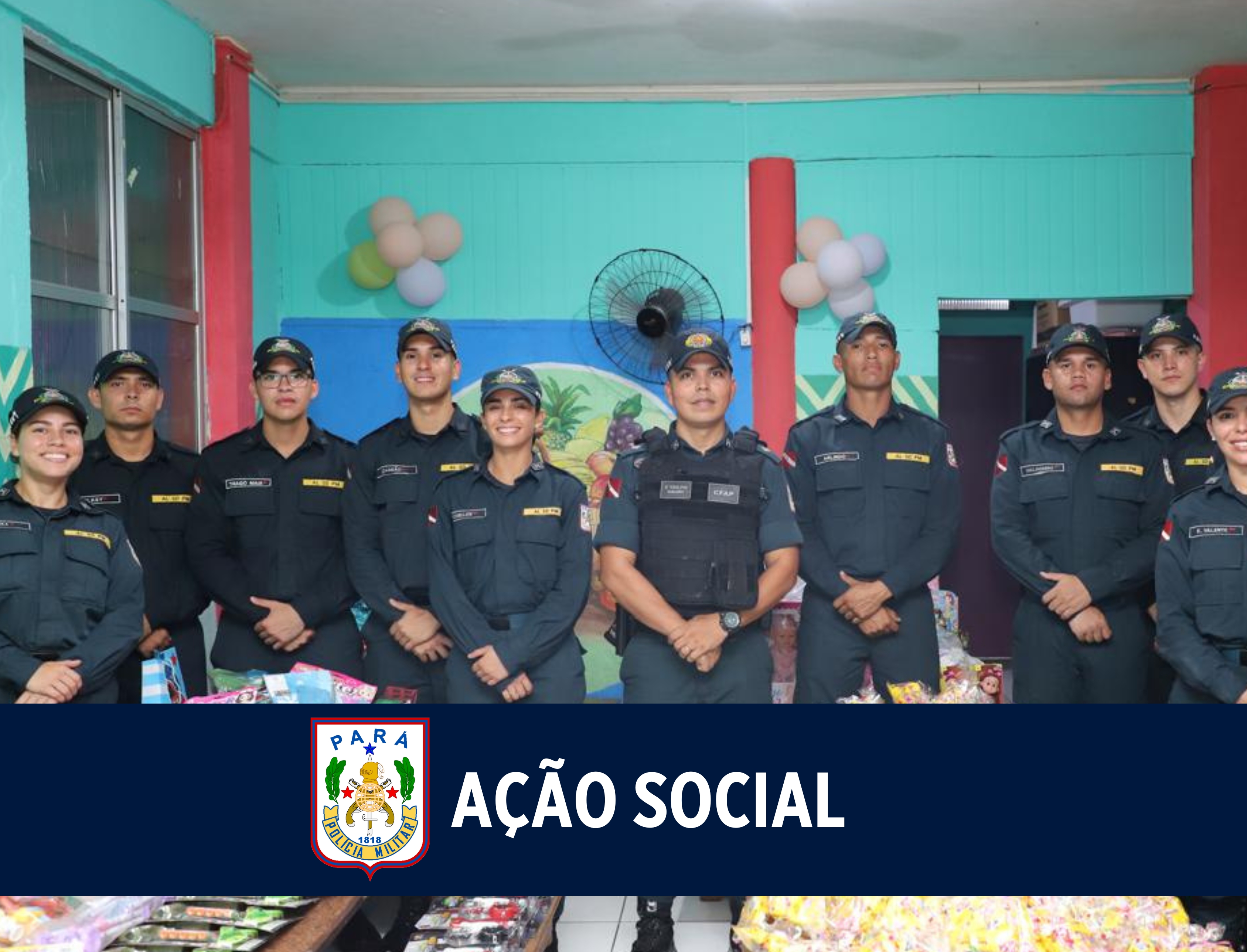 Alunos Soldados participam de ação social em creche para crianças em situação de vulnerabilidade