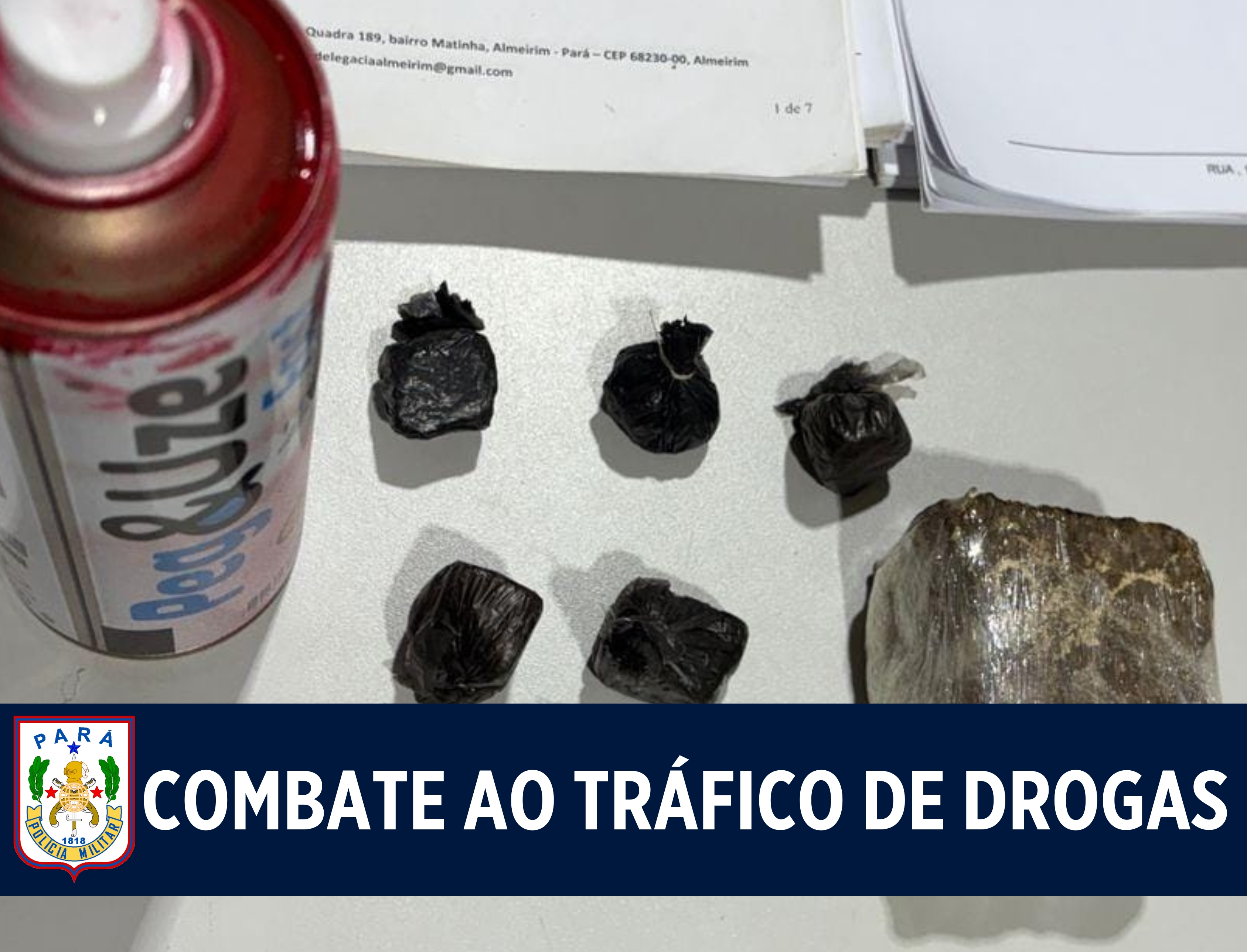 Após receber denúncia, 27° CIPM realiza a prisão de dois indivíduos e apreende drogas em Almeirim