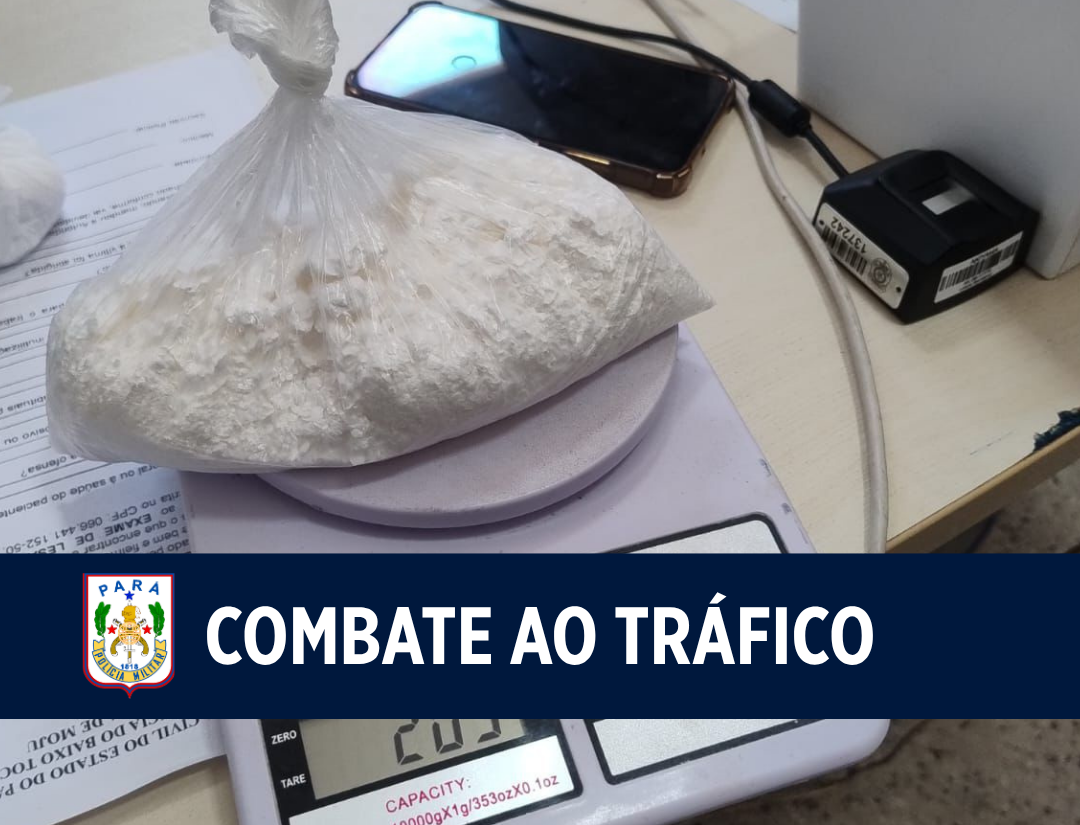 Policia Militar prende casal por tráfico de drogas e apreende 1,2 kg de cocaína, em Moju