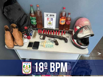 Em Monte Alegre, PM prende trio por porte ilegal de arma de fogo