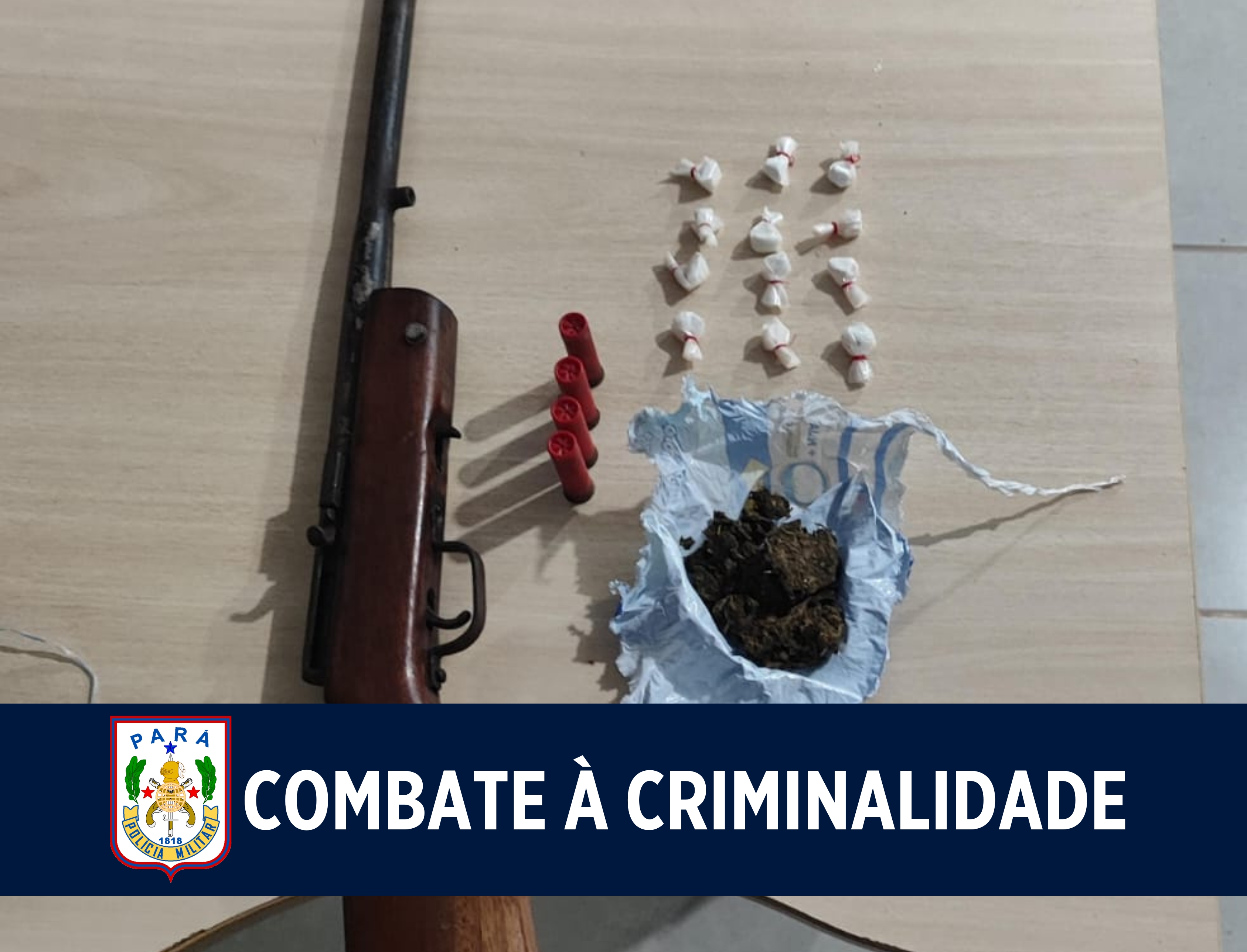 Em Paragominas, homem é preso por tráfico de drogas e porte ilegal de arma de fogo