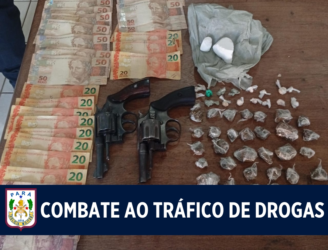13° BPM prende suspeito por tráfico de drogas e porte ilegal de arma em Tucuruí