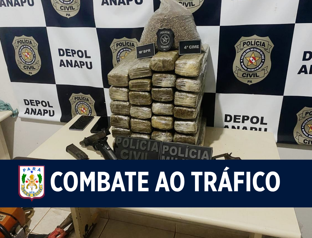 Ação integrada entre Polícias Militar e Civil apreende drogas, armas e desarticula estrutura de produção de entorpecentes em Anapu