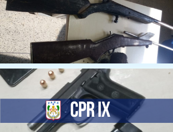 CPR IX apreende quatro armas de fogo no final de semana