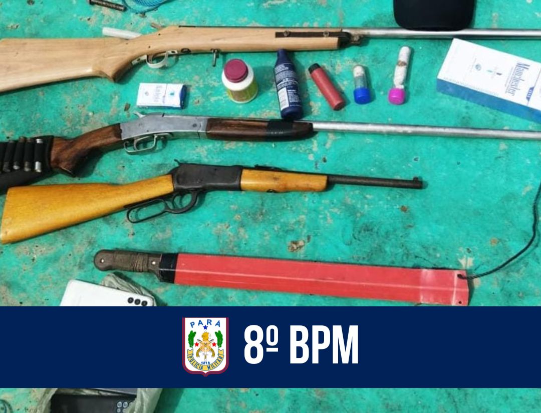 Ação do 8º BPM resulta na prisão de sete suspeitos e na apreensão de armas na praia do Turé