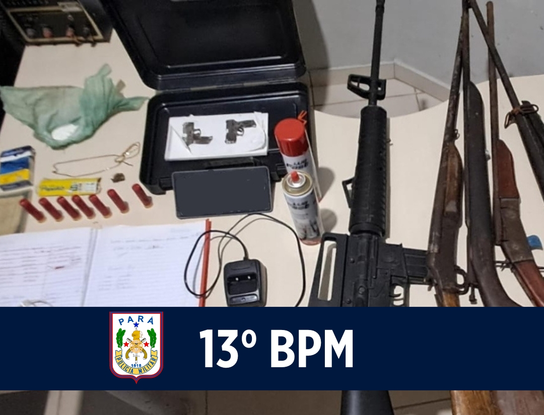 13º BPM: Grupamento Águia apreende armas de fogo e entorpecentes em Breu Branco