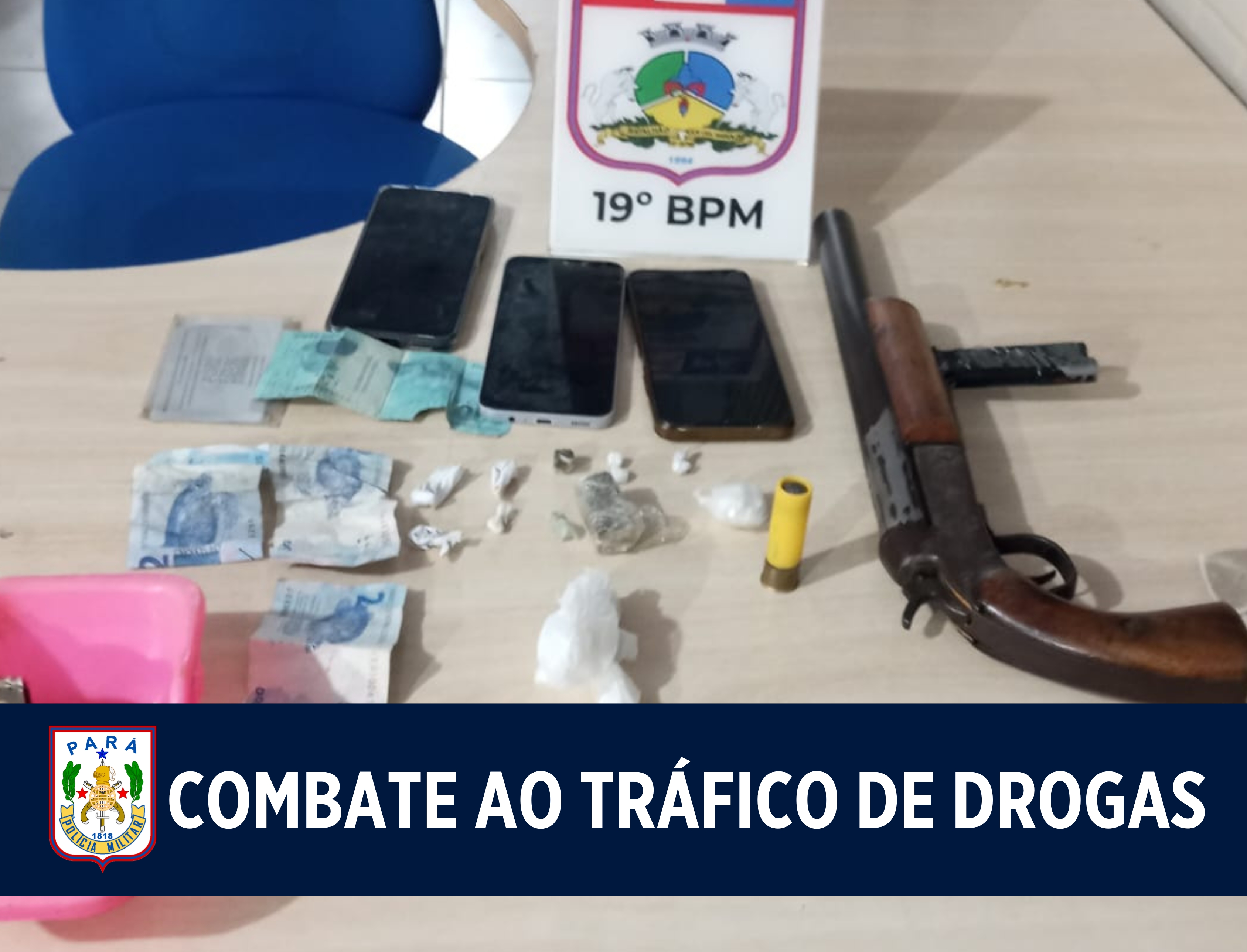 19° BPM apreende drogas e arma de fogo em Paragominas
