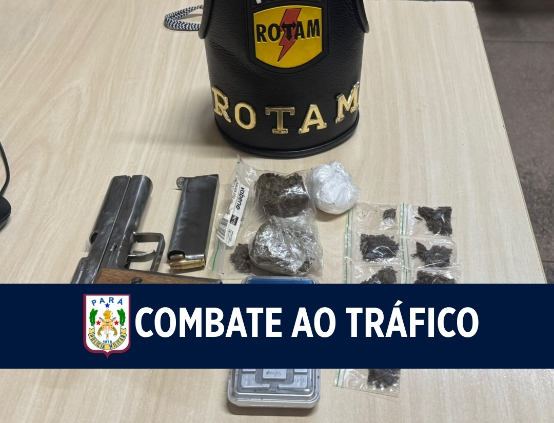 ROTAM apreende drogas e arma de fogo após confronto armado em Benevides