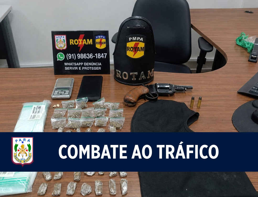 ROTAM apreende drogas e arma de fabricação caseira durante ação policial no Guamá