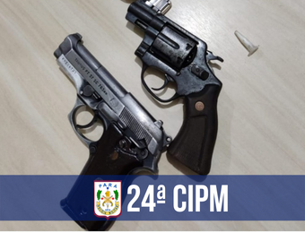 Duas armas de fogo são apreendidas pela 24ª CIPM em Itupiranga
