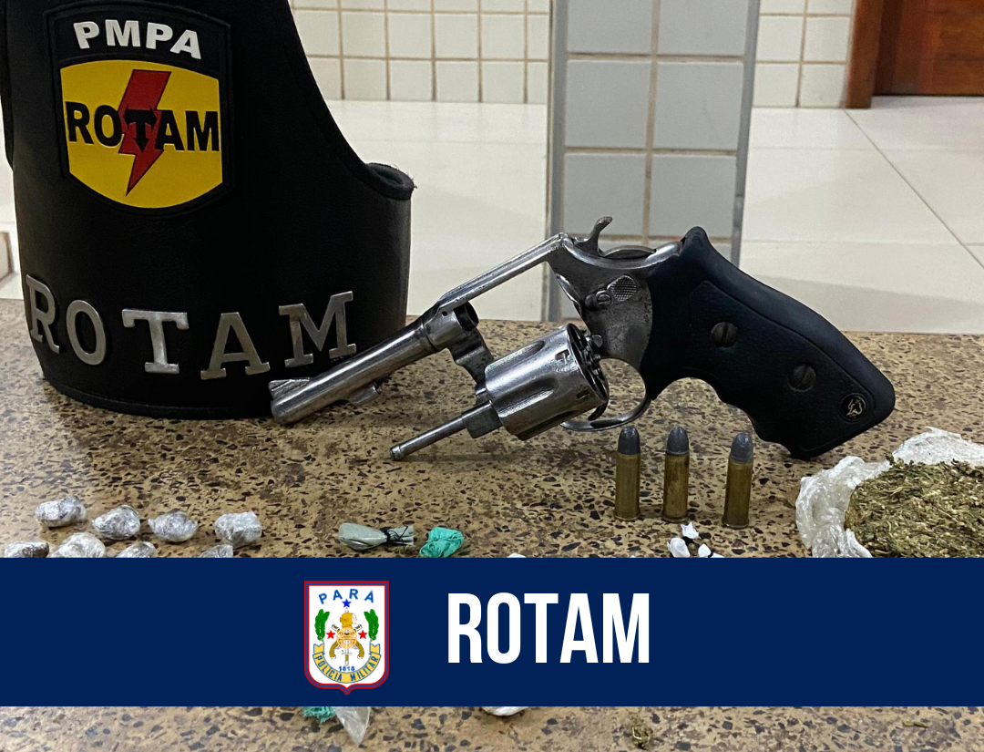 Rotam apreende entorpecentes e arma de fogo, em Ananindeua