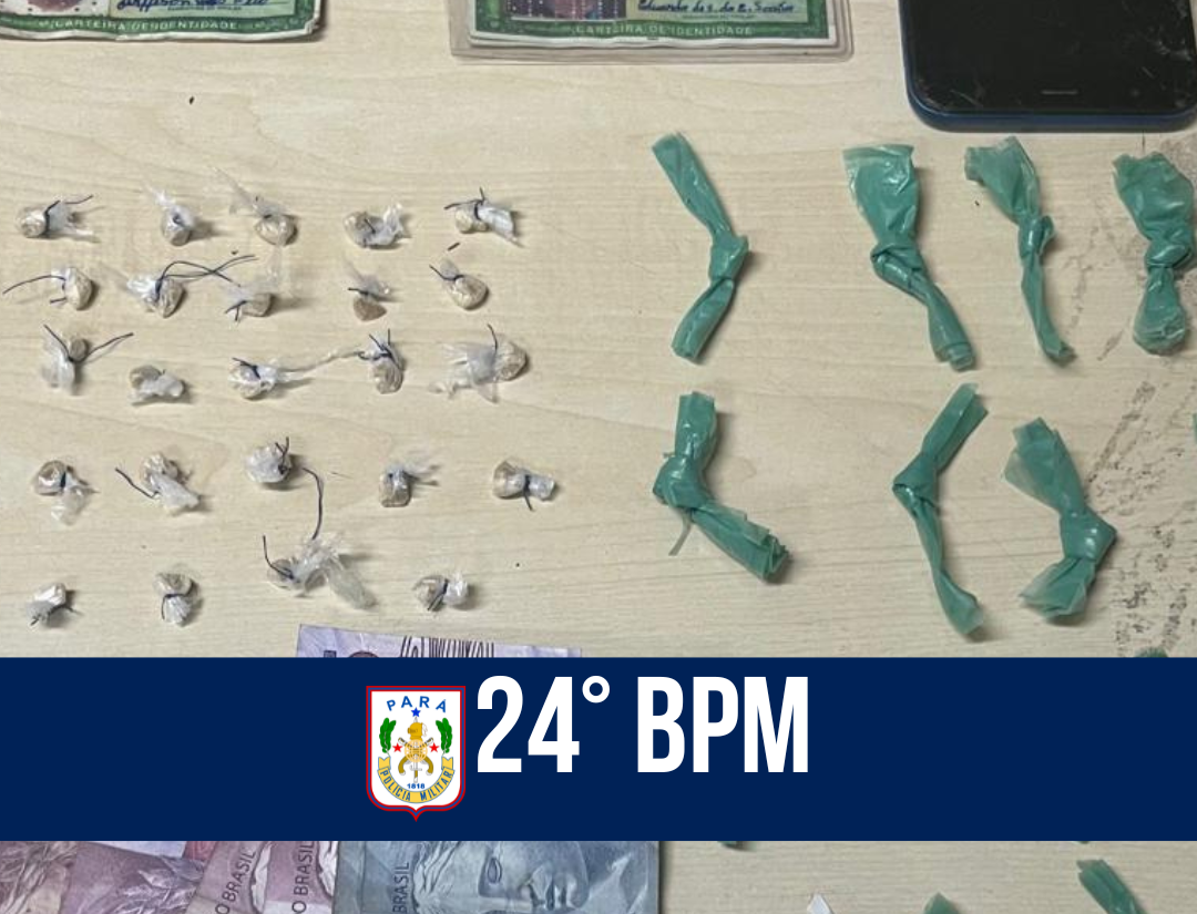 24º BPM prende dois homens por tráfico de drogas na Pratinha