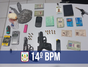 14º BPM apreende armas de fogo, drogas e veículos em Barcarena