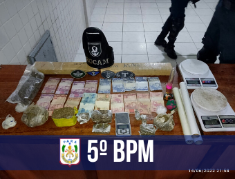 5º BPM prende suspeito com 2,5kg de maconha