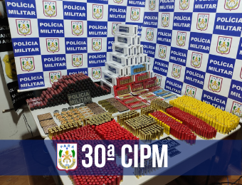 Em Santana do Araguaia, PM apreende munições, cartuchos e outros acessórios