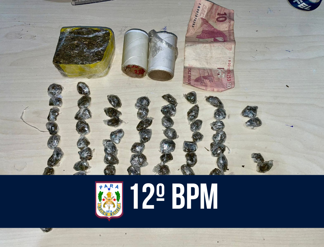 Em Santa Izabel, 12º BPM prende dupla por tráfico de drogas