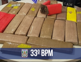 33° BPM apreende 20kg de maconha em um carro no município de Bragança