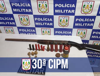 30ª CIPM prende homem por porte ilegal de arma de fogo