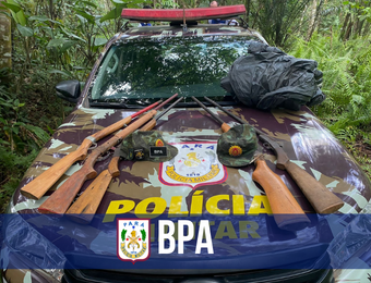 PM apreende cinco armas longas em reserva ambiental de Marituba