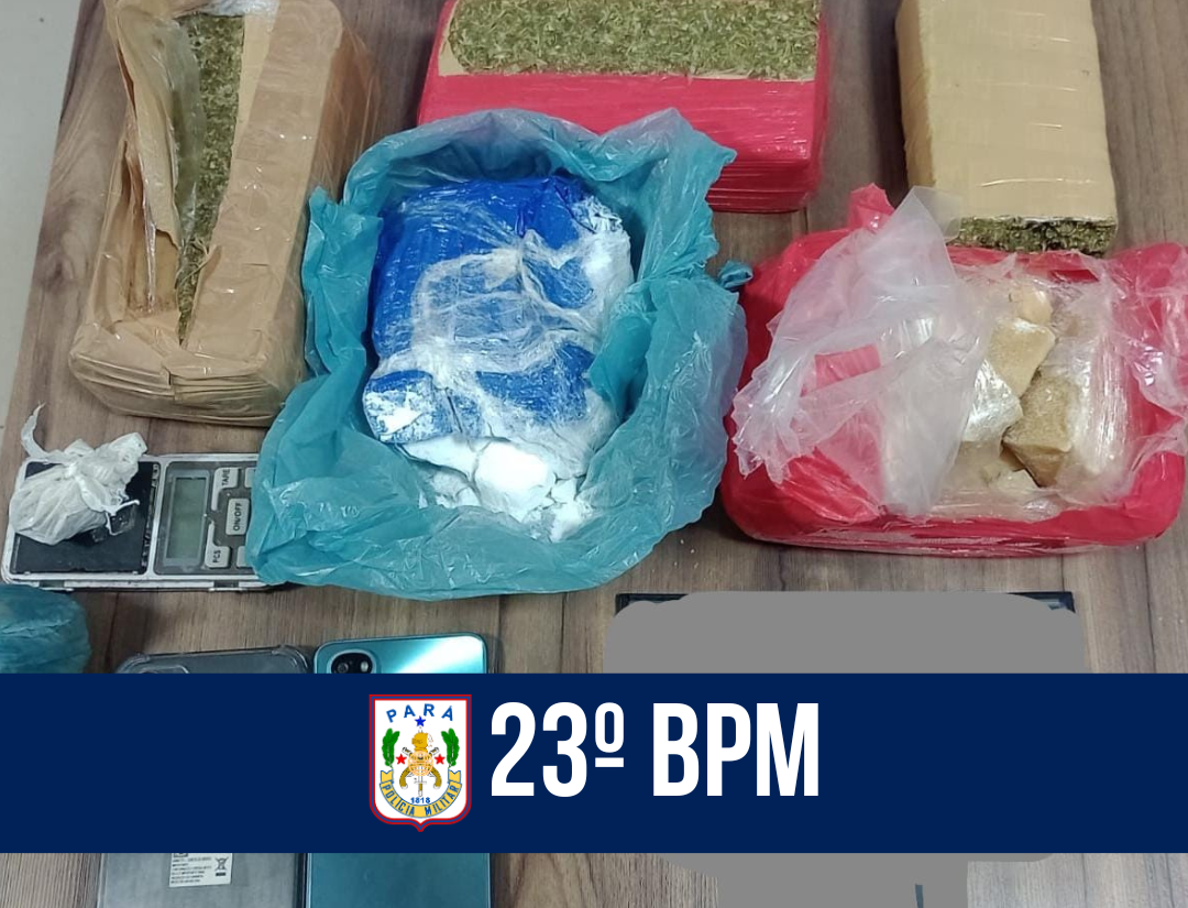 23º BPM prende dupla com quase 4kg de drogas no município de Parauapebas