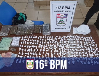 Suspeito é preso com 1,2kg de maconha e mais de 300 porções de crack em Altamira