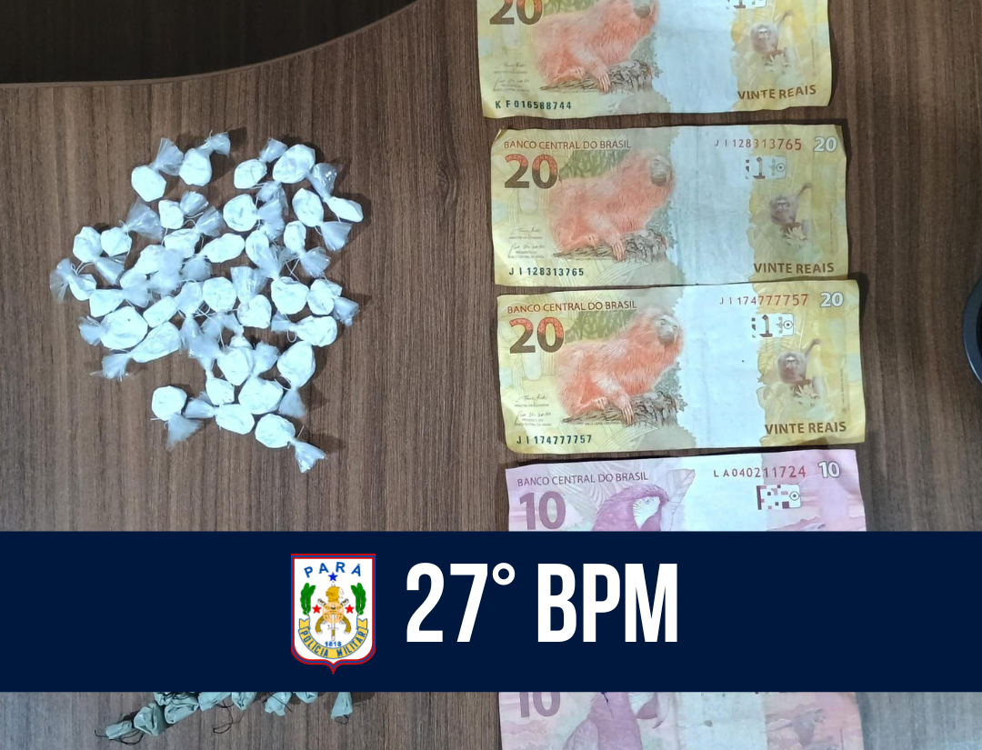 27º BPM prende dupla por tráfico de entorpecentes na Marambaia, em Belém