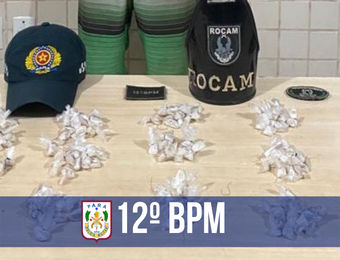 12º BPM apreende 190 embalagens de pasta base de cocaína em Santa Izabel