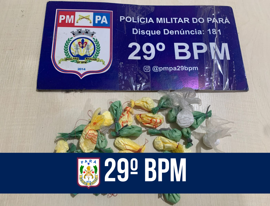 29⁰ BPM apreende adolescente e prende suspeitos de tráfico de drogas