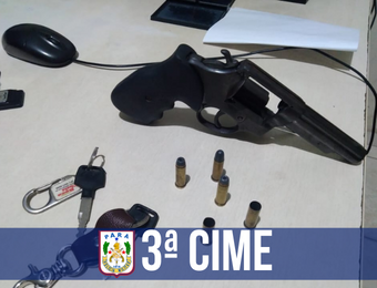 3ª Cime recupera veículo roubado e apreende arma de fogo