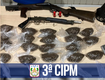 Denúncia leva PM a apreensão de armas e maconha em São Caetano de Odivelas