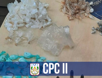 Unidades do CPC II apreendem mais de 200 papelotes de drogas em Belém