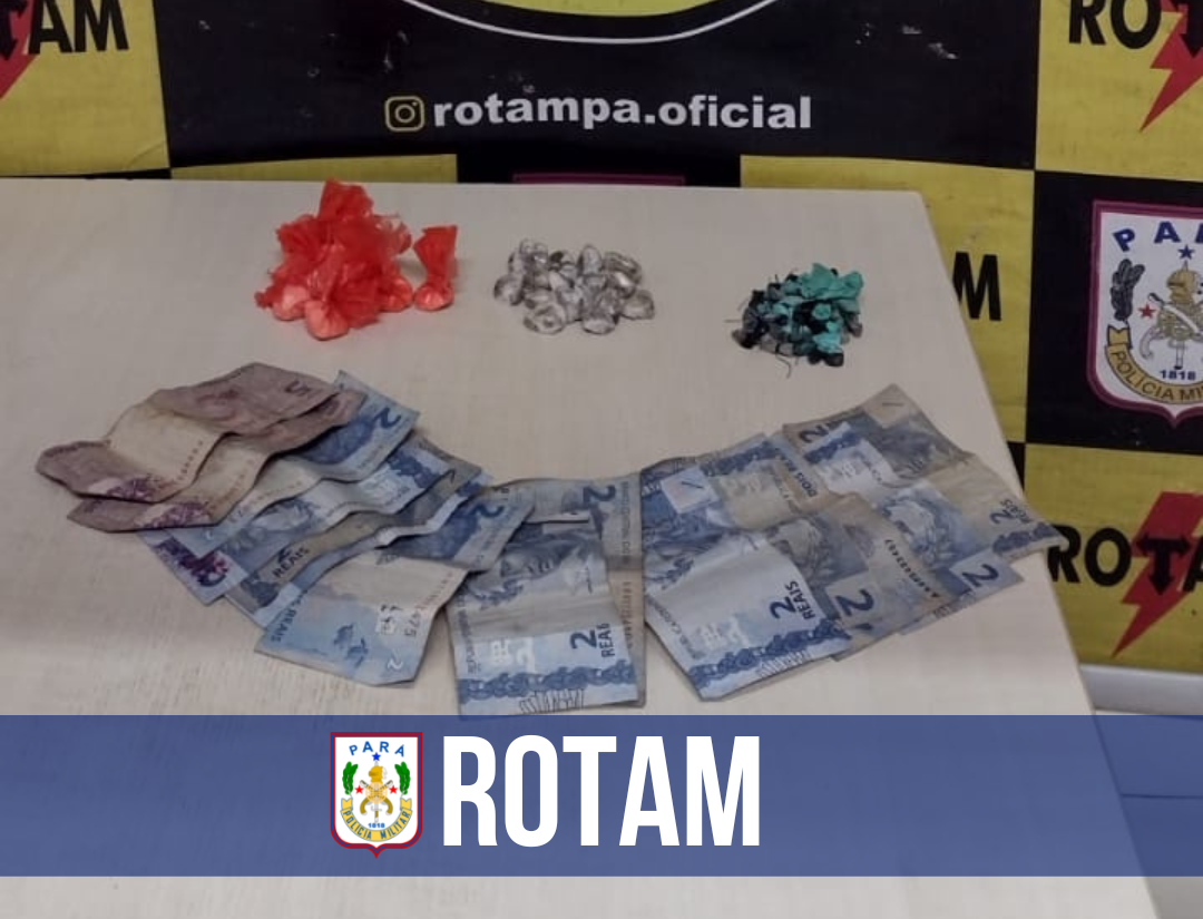 Em Ananindeua, Rotam apreende mais de 70 papelotes de drogas