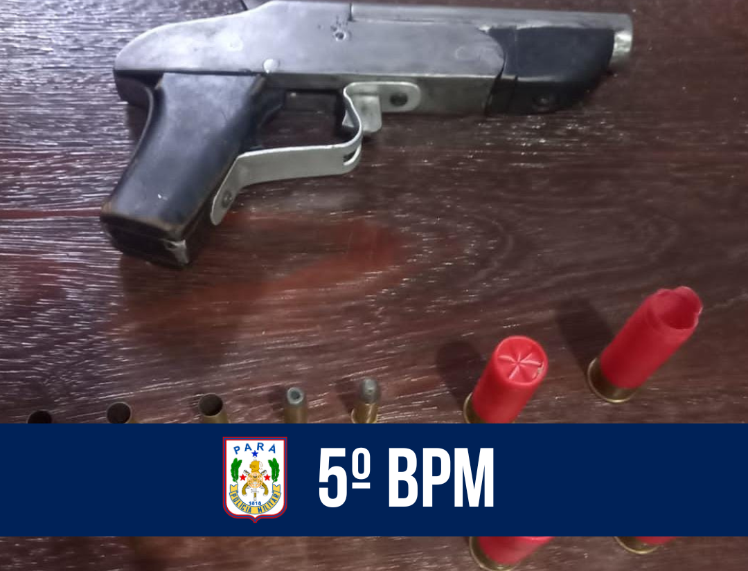 5º BPM prende trio por porte ilegal de arma de fogo