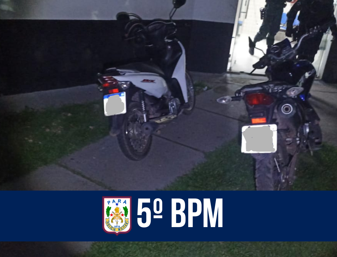 5º BPM prende dois homens por roubo a motocicleta em Castanhal