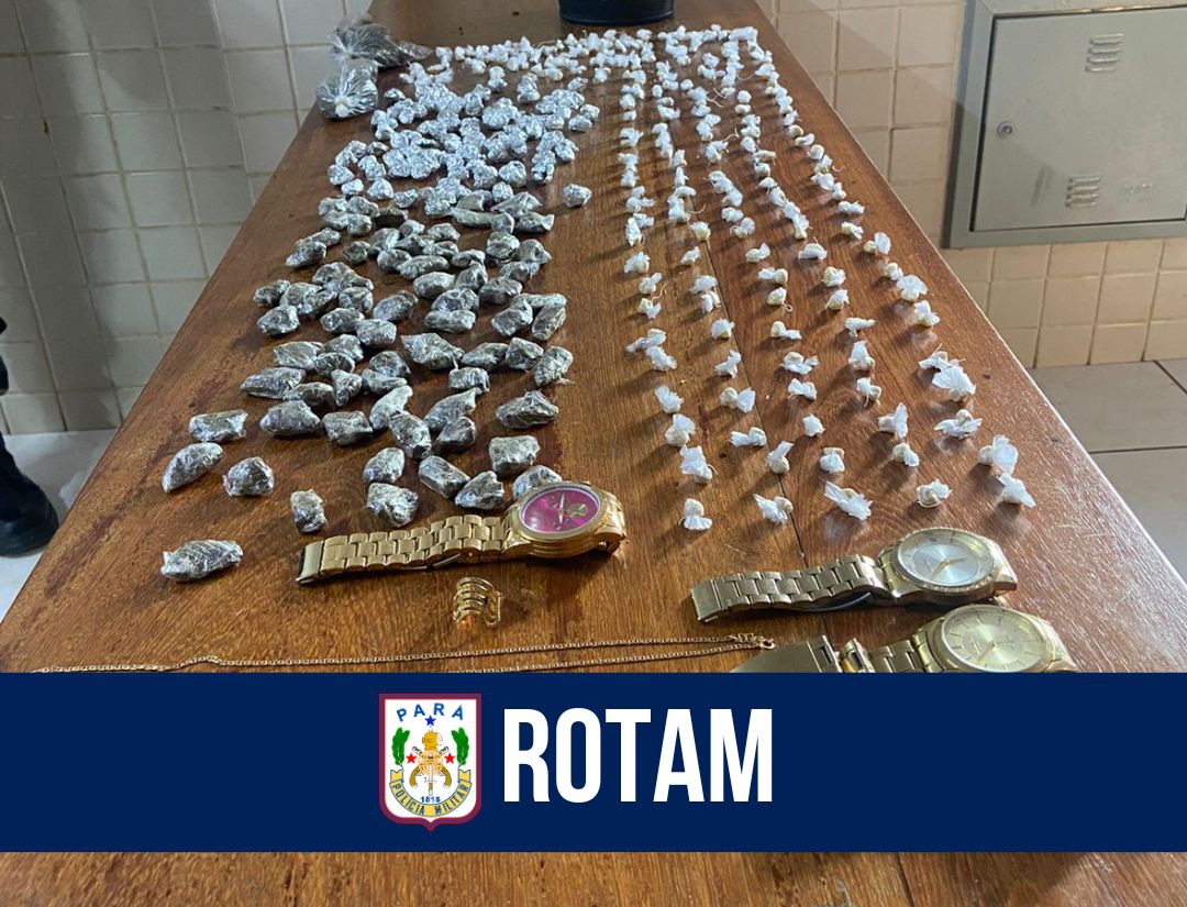 Em Castanhal, ação da ROTAM prende homem com mais de 400 porções de entorpecentes