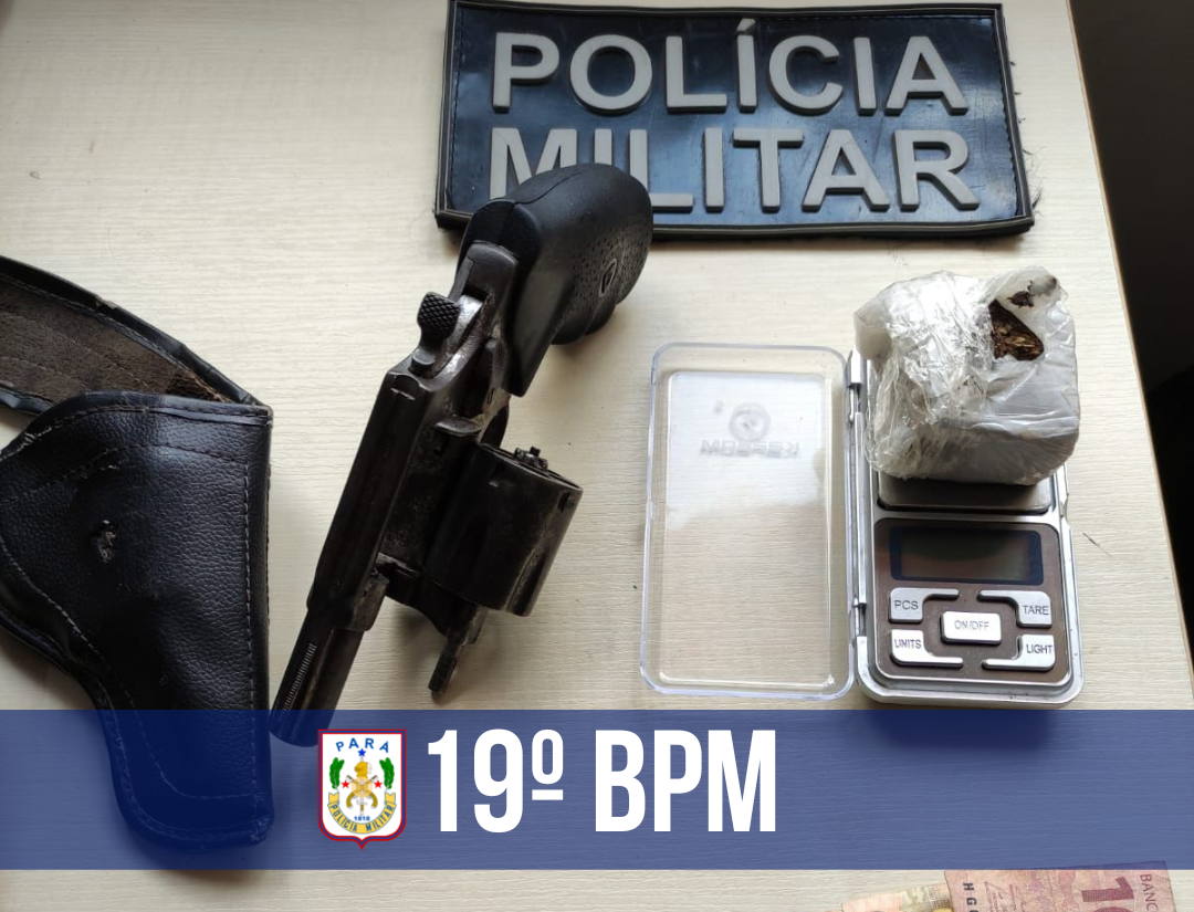 PM prende dupla e apreende arma de fogo e drogas em Ipixuna do Pará
