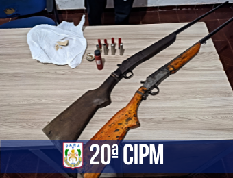 PM apreende espingardas, munições e cartuchos em Muaná