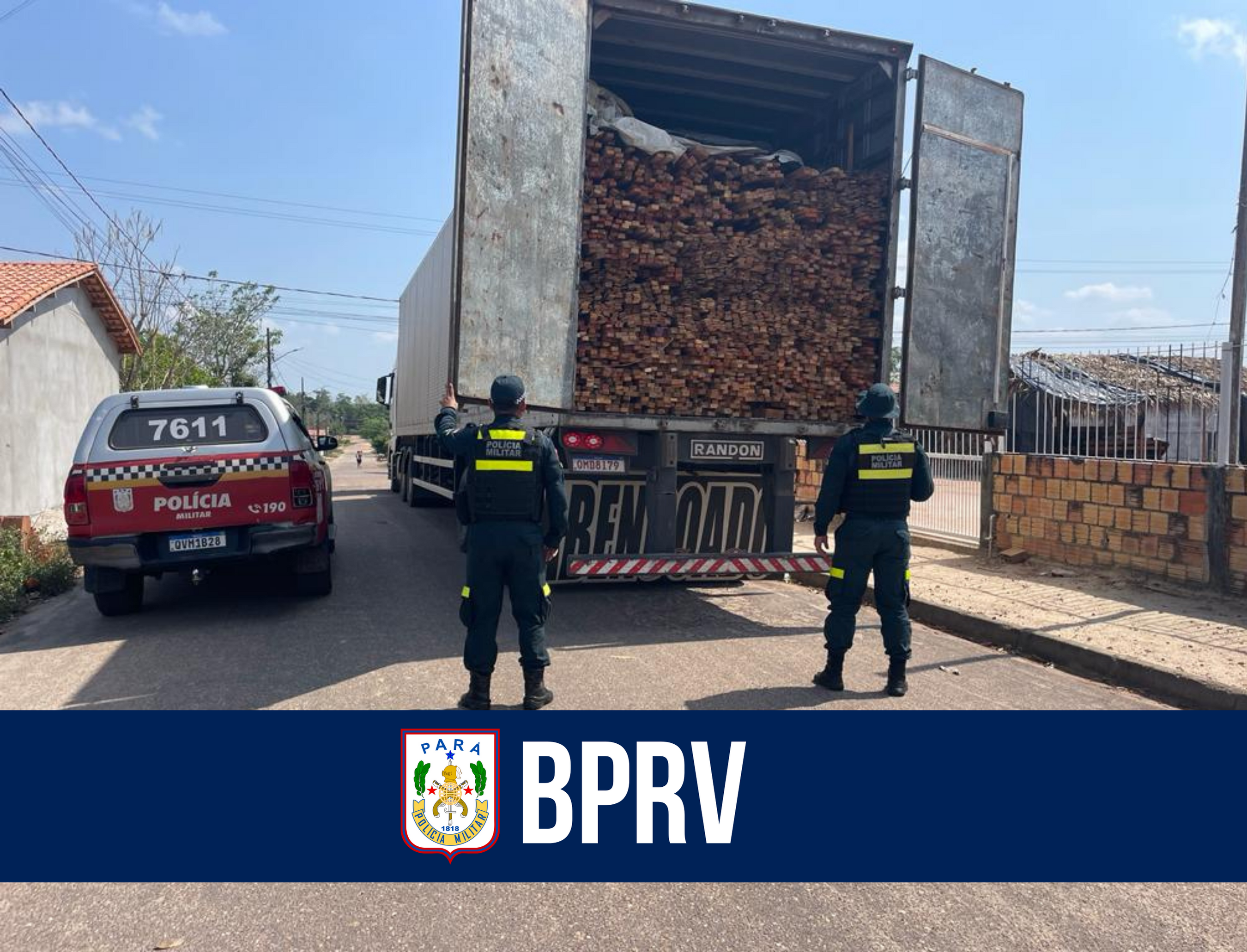 BPRv apreende veículo com carga de madeira sem documentos em Nova Ipixuna
