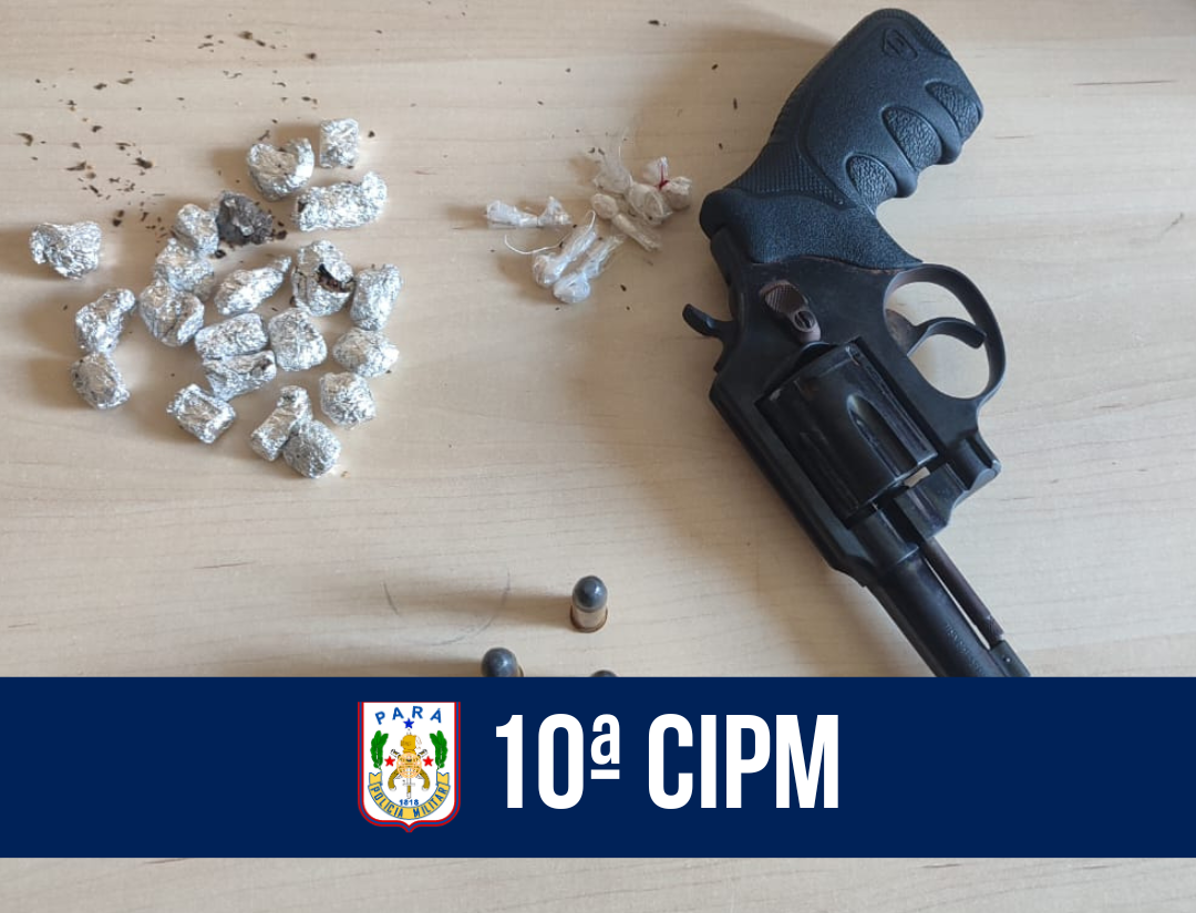 10ª CIPM prende dois homens por posse ilegal de arma de fogo e tráfico de entorpecentes