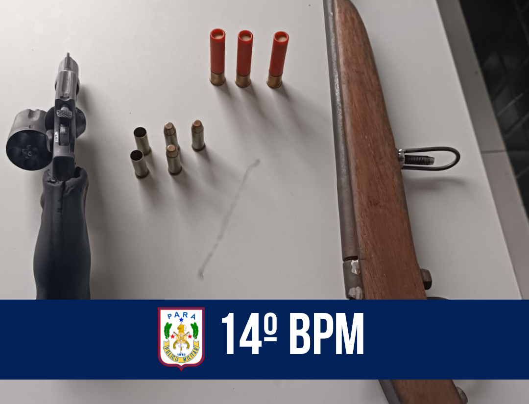 Em Barcarena, 14° BPM apreende duas armas de fogo