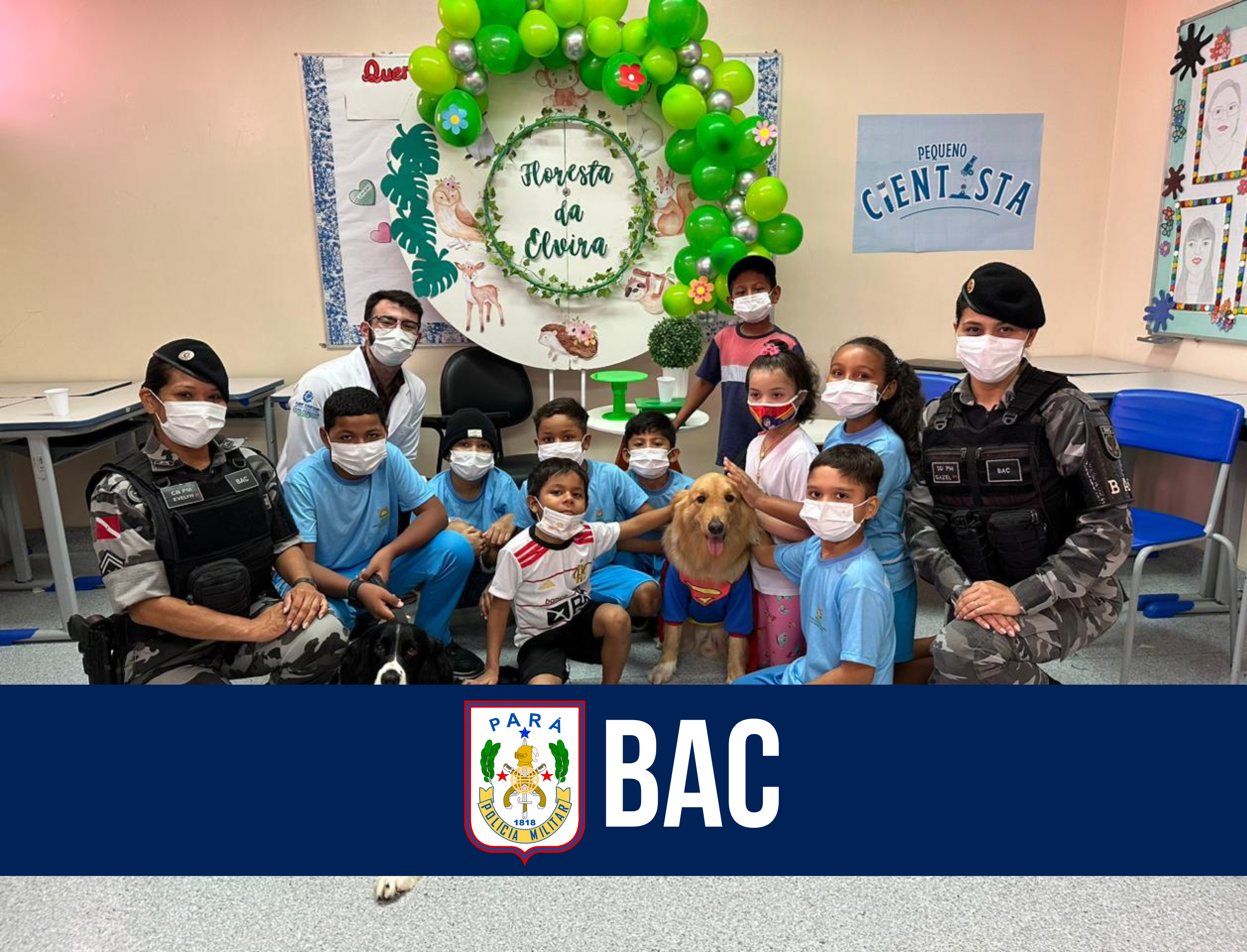 Cães “Alecrim e Mário” da PM visitam hospital oncológico infantil em Belém