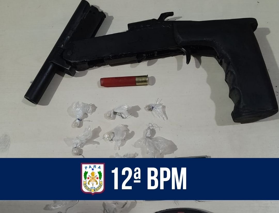 12º BPM localiza arma de fogo e apreende drogas em Santo Antônio do Tauá