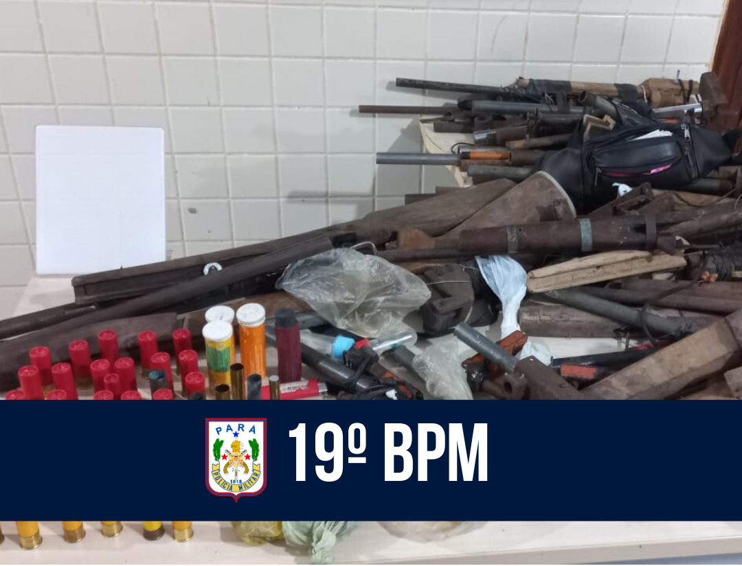 Em Paragominas, 19º BPM prende suspeito e apreende 35 armas de fogo e munições