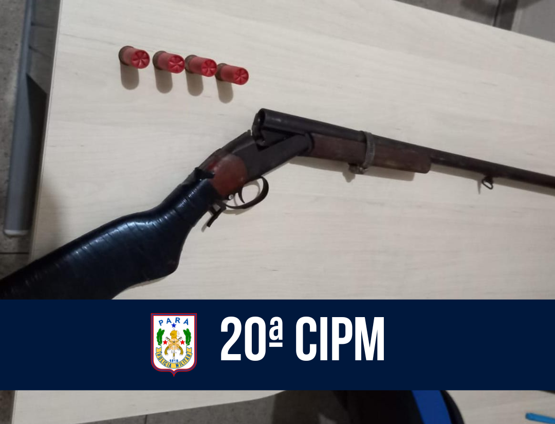 20ª CIPM apreende arma de fogo e munições em Ponta de Pedras