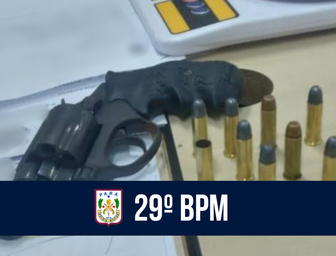 29º BPM apreende arma de fogo, munições e entorpecentes em Ananindeua