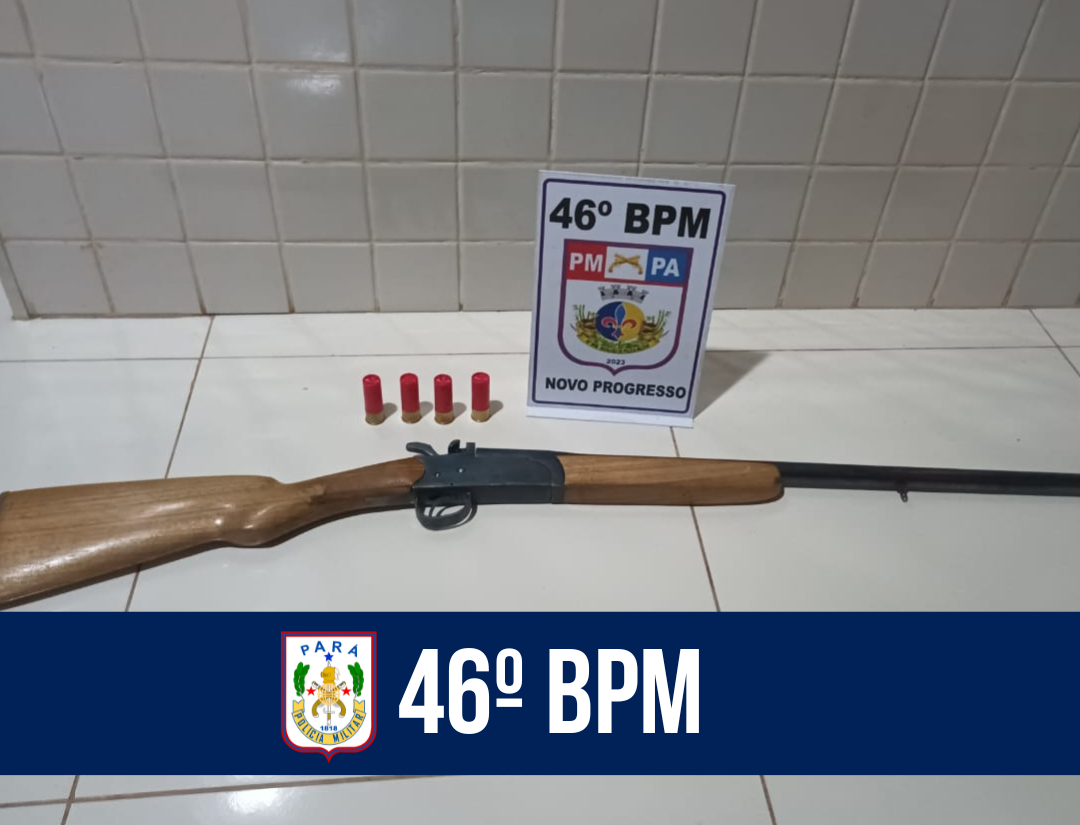 46º BPM prende homem por porte ilegal de arma de fogo e cárcere privado em Novo Progresso