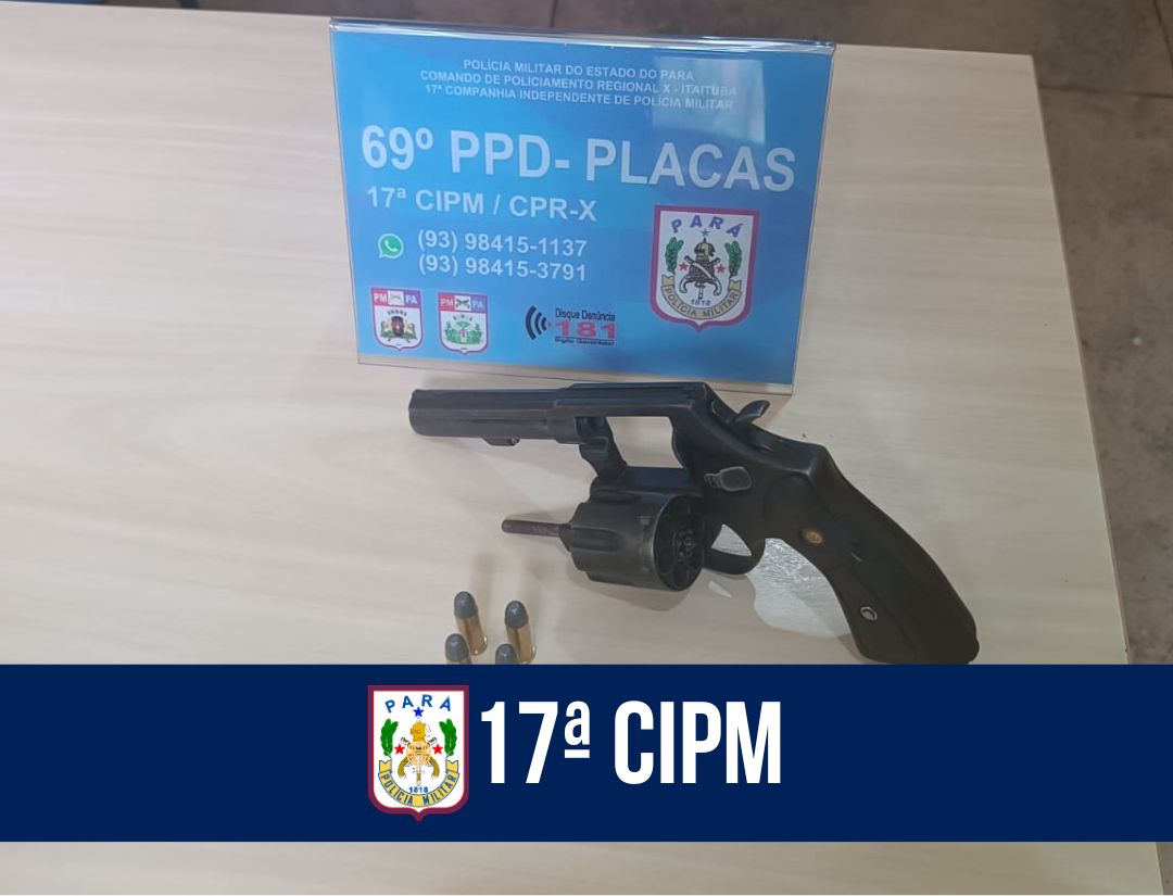 17ª CIPM apreende arma de fogo no município de Placas