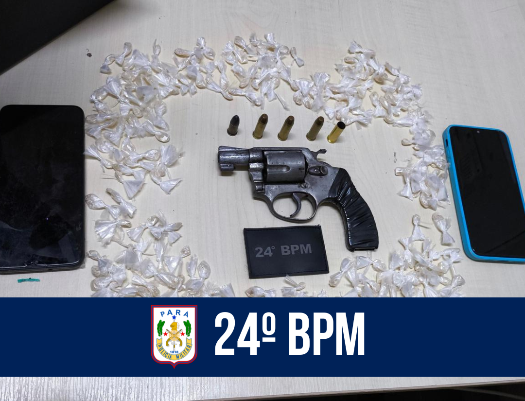 24º BPM apreende arma e drogas no bairro do Bengui