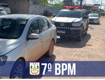 Em Redenção, PM recupera carro furtado do Estado de Pernambuco