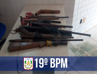 PM prende suspeito com espingarda e armas de fogo artesanais em Paragominas